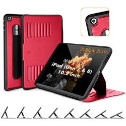 ZUGU CASE (2020/2019) Muse Case for iPad 7th / 8th Gen 10.2 Inch Protective, Thin, Magnetic Stand, Sleep/Wake Cover - Red (Fits Model #s A2197 / A2198 / A2200 / ​A2270​ / ​A2428 / ​A2429 / A2430​)