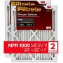 Filtrete 20x25x1, AC Furnace Air Filter, MPR 1000, Micro Allergen Defense, 2-Pack (exact dimensions 19.688 x 24.688 x 0.84)