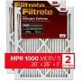 Filtrete 20x25x1, AC Furnace Air Filter, MPR 1000, Micro Allergen Defense, 2-Pack (exact dimensions 19.688 x 24.688 x 0.84)