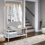 Tangkula 3 in 1 Industrial Hall Tree, Coat Rack Shoes Bench, Entryway Storage Organizer with 2-Tier Storage Bench and 5 Hooks, Wood Look Accent Furniture with Metal Frame (Natural) Tangkula 3 in 1 Industrial Hall Tree, Coat Rack Shoes Bench, Entryway Storage Organizer with 2-Tier Storage Bench and 5 Hooks, Wood Look Accent Furniture with Metal Frame (Natural)