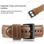 BRG Leather Bands Compatible with Apple Watch Band 44mm 42mm 40mm 38mm, Men Women Replacement Genuine Leather Strap for iWatch SE Series 6 5 4 3 2 1, Brown Band/Space Grey Adapter, 40mm 38mm