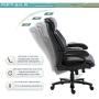 High Back Big & Tall 400lb Office Chair - Heavy Duty Metal Base, Adjustable Tilt Angle, Thick Padding and Ergonomic Design Bonded Leather Executive Desk Computer Task Swivel Chair