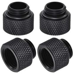 uxcell Male to Female Extender Fitting G1/4 x 10mm for PC Water Cooling System Black 4pcs