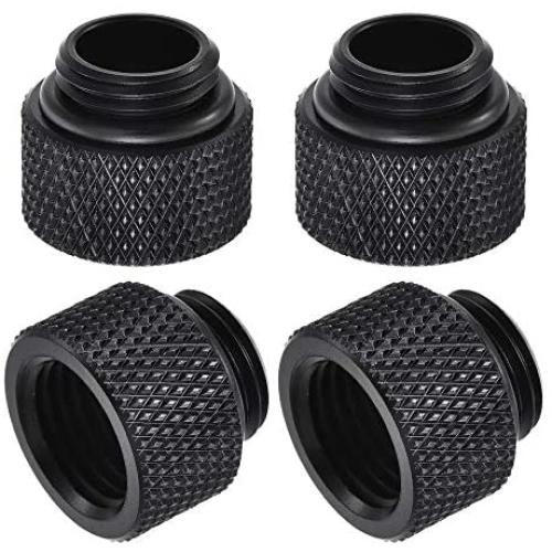 uxcell Male to Female Extender Fitting G1/4 x 10mm for PC Water Cooling System Black 4pcs