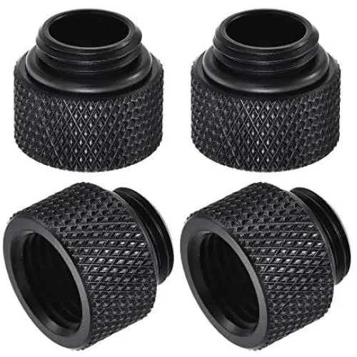 uxcell Male to Female Extender Fitting G1/4 x 10mm for PC Water Cooling System Black 4pcs