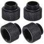 uxcell Male to Female Extender Fitting G1/4 x 10mm for PC Water Cooling System Black 4pcs