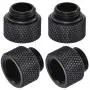 uxcell Male to Female Extender Fitting G1/4 x 10mm for PC Water Cooling System Black 4pcs