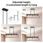 XIPUDA 5-Light Linear Pendant Light Fixture Kitchen Island Lighting Antique Industrial Metal Farmhouse Chandeliers (Walnut)