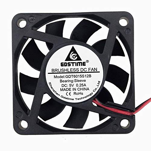 GDSTIME 60mm x 60mm x 15mm 5V 2PIN DC Brushless Cooling Fan GDSTIME 60mm x 60mm x 15mm 5V 2PIN DC Brushless Cooling Fan