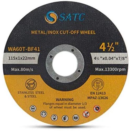 S SATC Cutting Wheel 50 PCS Cut Off Wheel 4.5''x.040''x7/8'' Cutting Disc Ultra Thin Metal & Stainless Steel