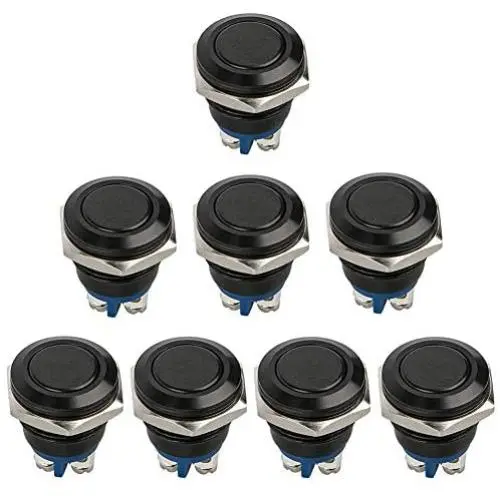 FICBOX 8pcs 16mm 5/8'' Push Button Switch Metal Momentary Waterproof Start Button Switches for Car RV Truck Boat FICBOX 8pcs 16mm 5/8'' Push Button Switch Metal Momentary Waterproof Start Button Switches for Car RV Truck Boat