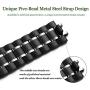 Bestig Compatible for Apple Watch Band 38mm 40mm Premium Solid Stainless Steel Metal Replacement Adjustable Sport Wristband Bracelet Strap for iWatch Series 6 SE 5 4 3 2 1 (Matt Black/Polished Silver)