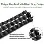 Bestig Compatible for Apple Watch Band 38mm 40mm Premium Solid Stainless Steel Metal Replacement Adjustable Sport Wristband Bracelet Strap for iWatch Series 6 SE 5 4 3 2 1 (Matt Black/Polished Silver)
