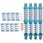 Tbest Shock Absorber Damper, 4pcs RC Update Part Metal Shock Damper + Spare Springs for TRX4 SCX10 D90 1/10 RC Crawler(120mm)