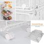 Storage Organizer, Foldable Stackable Storage Bins 3 Tiers Rolling Metal Wire Cart Baskets with 4 Wheels DIY Closet Organizer for Bathroom Bedroom Kitchen Living Room Office