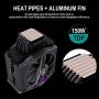 Computer CPU Cooling Fans, Heatsink with 6 CDC heatpipes, CPU Air Cooler Dual Towers 120mm PWM Fan, 150W TDP, 48 Aluminum Fins for Intel and AMD, Sync ARGB Top Cover - Black