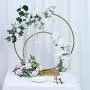 Efavormart 24'' | 16'' Gold Double Metal Hoop Wedding Centerpiece, Flower Stand