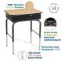 ECR4Kids ELR-24103F-MP 24'' x 18'' Adjustable Open Front Student Metal Book Box, Maple and Black Desk