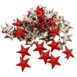 FLAMEER 100 Pieces Metal Star Studs Rivets Claw Nailheads Leathercraft Punk for Bags Jeans Belt Decoration