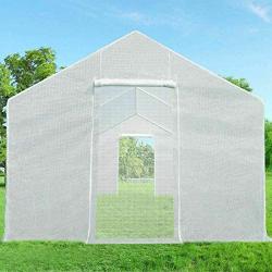 Quictent 10x9x8 ft Portable Tunnel Greenhouse for Outdoors 2 Zipper Mesh Doors Large Walk-in Garden Plant Greenhouse with 12 Stakes