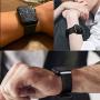 Misker Nylon Band Compatible with Apple Watch Band 44mm 42mm 40mm 38mm,Breathable Sport Strap with Metal Buckle Compatible with iwatch Series 5/4/3/2/1 (2-Packs Black/Navy Blue, 38mm/40mm)