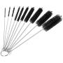 Bottle Cleaning Brushes, 8 Inch Nylon Tube Brush Set, Cleaner for Narrow Neck Bottles Cups with Hook, Set of 10pcs