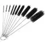 Bottle Cleaning Brushes, 8 Inch Nylon Tube Brush Set, Cleaner for Narrow Neck Bottles Cups with Hook, Set of 10pcs Bottle Cleaning Brushes, 8 Inch Nylon Tube Brush Set, Cleaner for Narrow Neck Bottles Cups with Hook, Set of 10pcs