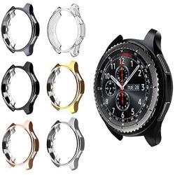 FitTurn Compatible with Gear S3 Frontier SM-R760 Case,Soft TPU Fashion Metal Color Frame Shock Resistant Proof Cover Protector Shell for Samsung Gear S3 Frontier SM-R760, Galaxy Watch 46mm SM-R800