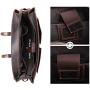 Polare 17'' Mens Full Grain Leather Laptop Briefcase Business Messenger Bag Satchel With YKK Metal Zippers