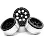 RCLIONS Aluminum Metal 1.9inch Beadlock Wheels Rims for Axial SCX10 D90 TRX4 1/10 Crawler Car-Pack of 4 (Black)