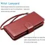 Tekcoo Wallet Case for iPhone 12 Mini / iPhone12 Mini (5.4 inch) 2020 Luxury ID Cash Credit Card Slots Holder Carrying Pouch Folio Flip PU Leather Cover [Detachable Magnetic Hard Case] - Wine Red