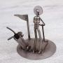 Rustic Golf Tourney Auto Part Sculpture - Mexico Grey Metal Handmade