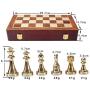 LINWEI Chess Set, Chess Board Set, International Chess Set, Folding Leather/Wood and Metal Parts
