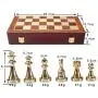 LINWEI Chess Set, Chess Board Set, International Chess Set, Folding Leather/Wood and Metal Parts