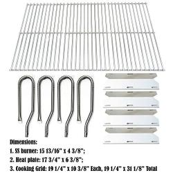 Direct Store Parts Kit DG129 Replacement for Jenn Air Gas Grill 720-0337 Gas Grill Burner,Heat Plate,Cooking Grid(Stainless Steel Burner+Stainless Steel Heat Plate+Solid Stainless Steel Cooking Grid)