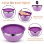 Mixing Bowls, Weiyudang 6 piece Salad Bowl Stainless Steel Basin Metal Bowls Set With Colorful Lids - Set Includes 2, 2.5, 3, 4, 5.5, 7Quart, Measuring Cup as a Gift