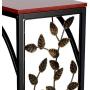 Yaheetech Moible Sofa Side End C Shaped Table Night Stands Bronze Metal Frame Wooden Top With Elegant Leaf Design for Living Room, Set of 2