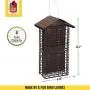 More Birds 38129 Stokes Select Cake Suet Buffet Feeder with Metal Roof, Four, Brown