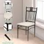 TANGKULA 5 Piece Dining Table and Chairs Set Vintage Retro Wood Top Metal Frame Padded Seat Dining Table Set Home Kitchen Dining Room Furniture TANGKULA 5 Piece Dining Table and Chairs Set Vintage Retro Wood Top Metal Frame Padded Seat Dining Table Set Home Kitchen Dining Room Furniture