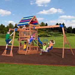 Beach Front All Cedar Wooden Swing Set