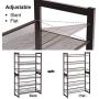 SONGMICS 6-Tier Shoe Rack, Set of 2 Stackable 3-Tier Shoe Organizer, Metal Mesh Shoe Shelf Storage for 18 to 24 Shoes, Adjustable Flat or Angled Shelves, Bronze ULMR03A-2