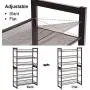 SONGMICS 6-Tier Shoe Rack, Set of 2 Stackable 3-Tier Shoe Organizer, Metal Mesh Shoe Shelf Storage for 18 to 24 Shoes, Adjustable Flat or Angled Shelves, Bronze ULMR03A-2