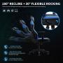 YITAHOME Gaming Chair Big and Tall Heavy Duty 400lbs Ergonomic Video Game Chair Racing Style High Back Office Computer Chair with Headrest and Lumbar Support,Blue
