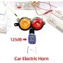 Universal Car Horn,Motorcycle Electric Horns,Auto Horns Loud kit 12V 125db Waterproof Round Loud Horn Speaker（Red and Orange）