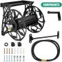 G GOOD GAIN Decorative Wall Mount Metal Garden Hose Reel, Holds 130-Feet of 5/8-Inch Hose Cast Iron Steel Garden Hose Reel - Black