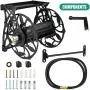 G GOOD GAIN Decorative Wall Mount Metal Garden Hose Reel, Holds 130-Feet of 5/8-Inch Hose Cast Iron Steel Garden Hose Reel - Black G GOOD GAIN Decorative Wall Mount Metal Garden Hose Reel, Holds 130-Feet of 5/8-Inch Hose Cast Iron Steel Garden Hose Reel - Black