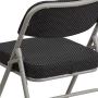 Flash Furniture HERCULES Series Premium Curved Triple Braced & Double Hinged Black Pin-Dot Fabric Metal Folding Chair