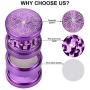 DCOU New Design Premium Aluminium Herb Grinder 2.2 Inches 4 Piece Metal Grinder with Pollen Catcher with Carved Flower