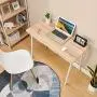 Writing Computer Desk Modern Simple Study Table Kids Desk Small Industrial ps5 Gaming Table Home Office Wood Work Desk with Metal Legs Tiny Desk for Bedroom, 39.4 x 18.9 x 29.1 inch Oak White Writing Computer Desk Modern Simple Study Table Kids Desk Small Industrial ps5 Gaming Table Home Office Wood Work Desk with Metal Legs Tiny Desk for Bedroom, 39.4 x 18.9 x 29.1 inch Oak White