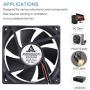 Gdstime 80mm x 25mm 8025B 12V Dual Ball Bearing DC Brushless Cooling Fan Gdstime 80mm x 25mm 8025B 12V Dual Ball Bearing DC Brushless Cooling Fan